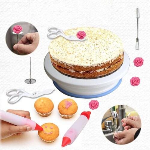 Decorating Supplies Baking Set Cake Pans Set Rotating Turntable Cake Decorating Kits 2
