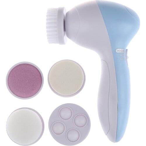 Mini Electric Wash Face Machine 5 in 1 Face Cleaning Cleanser Facial Pore Massager Body Cleansing Massage Skin Beauty Brush