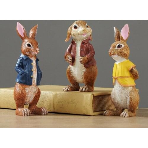 EUROPEAN CREATIVE CUTE RABBIT FIGURINE HOME DECORATION GIRL BEDROOM DECORATION PERSONALITY DESK SMALL OBJECTS CRAFTS GIFT