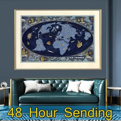 Canvas World Mapa Painting HD Abstract Art Horizontal Poster Living Room Wall Creativity Modern Grande Decorative Paintings