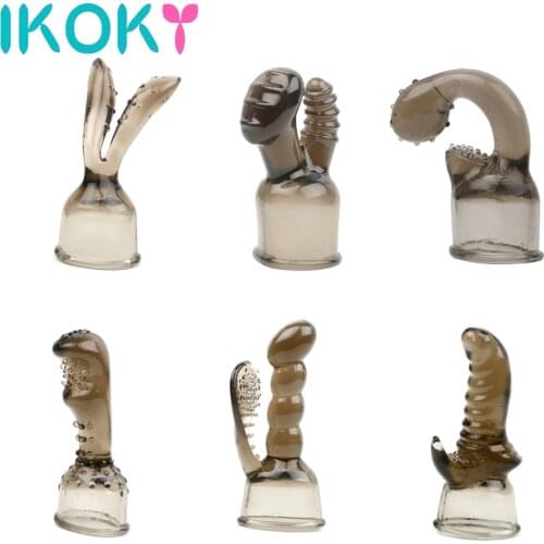 IKOKY G-spot Stimulate Vibrator Accessories Magic Wand Attachment 1 Piece Silicone Adult Sex Toys for Women AV Rod Head Cap