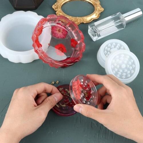 Ashtray Mold With Herb Grinder Mold, Flower Shape Resin Mold Spice Grinder Molds