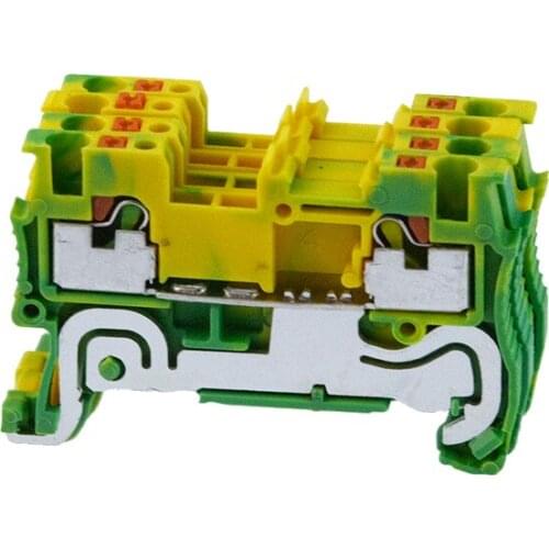 PE Din Rail Terminal Block PT 1.5-PE Spring Push In Ground Terminal Blocks 10pcs Wire Connector Strips Conductor