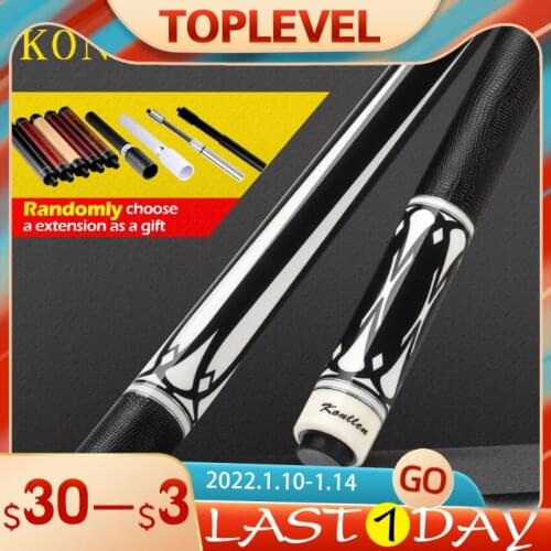 KONLLEN Billiard Cue Irish Linen Lizard leather Wrap 13mm Tip Billiard Stick Kit 10 Teeth AXD Maple Cue with Extension