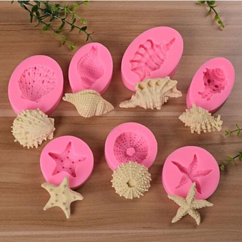 Kitchen Accessories Sea Shells Starfish Silicone Mould Cake Chocolate Ice Cake Decor Baking Mold 3D Mold Cake Kitchen Tools