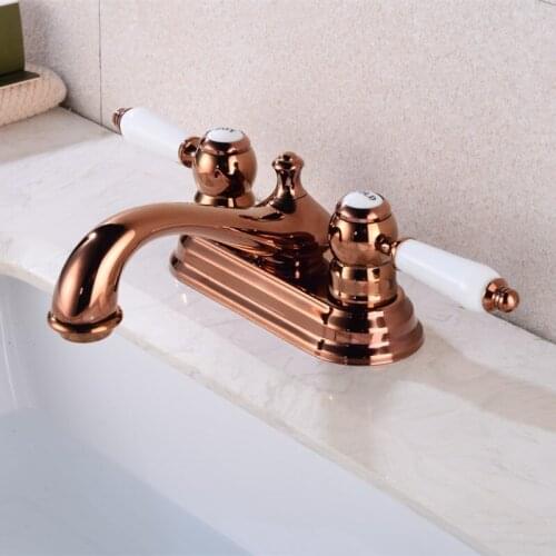 Bathroom basin brass faucet Black double handle faucet black Tap luxury Basin Mixer Hot And Cold shower room sink Faucet