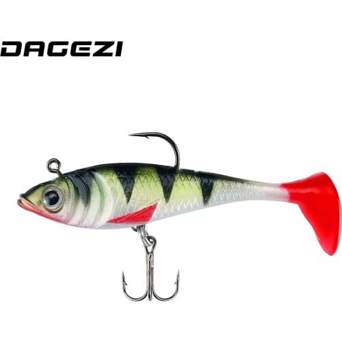 DAGEZI Soft Baits With Fishing Hook 7.8cm 11g 1pcs PVC Material T Tail Fishing Lure Soft Artificial Bait For Carp Fishing Tackle