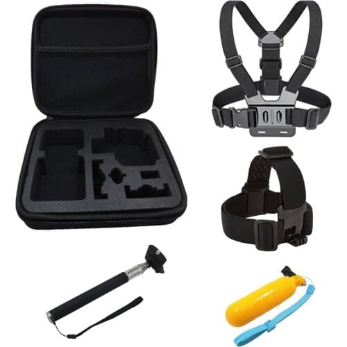 Chest+Head Belt+Bobber Floating+Self Stick+Storage Bag, Mount For gopro hero 5 4 go pro accessories Set Action sport Camera