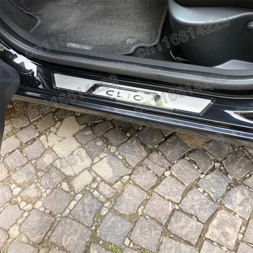 For Renault CLIO IV CLIO4 2012 2013 2014 2015 2016 2017 2018 2019 stainless steel Scuff Plate Door Sill cover Trim Car styling
