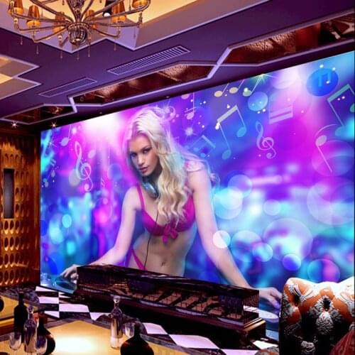 Beibehang KTV wallpaper mural wallpaper 3D bar nightclub sexy girl beauty Hotel Casino wallpaper papel de parede para quarto