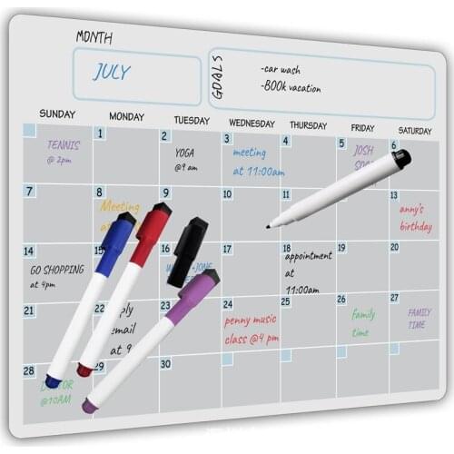 New A3 Magnetic Whiteboard Dry Erase Calendar Set Whiteboard Weekly Planner for Refrigerator Fridge Kitchen Home 17X12 inch