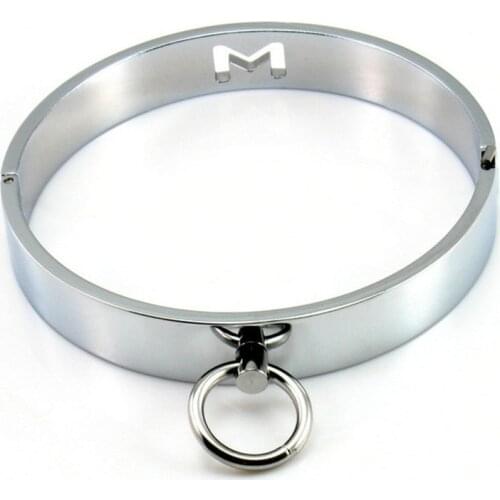 New 12cm Dia BDSM Toys Female Stainless Steel Metal Neck Collar Sex Slave Role Necklace For Women Fetish Restraint Bondage Ring