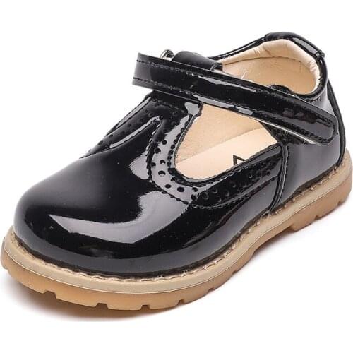 Spring and Autumn New British Leather Shoes Childrens Shoes Girls Princess Shoes Girls Cute Flats Children Baby Soft Sole Shoes