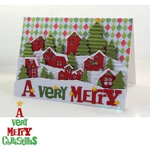 A Very Christmas Cutting Die Scrapbooking DIY Handmade Decoration Card Album Photo Making Embossing Template Stencil