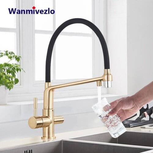 Purified Water Kitchen Faucet Pull Down Spray Stream Head 360 Rotate Mixer Tap Deck Mount Drinking Water Torneira Crane