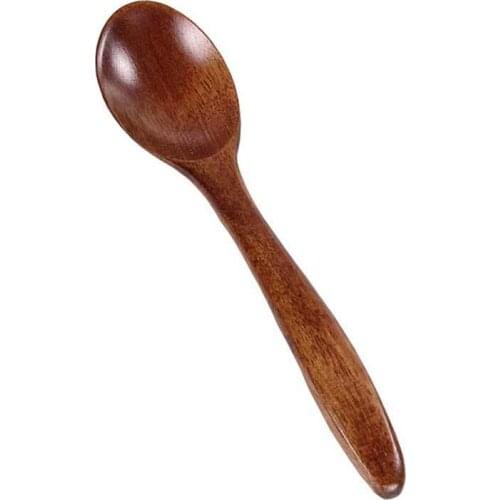 Wholesale Products Wooden New Long Spoon 15cm Natural Wood Long Handle Round Spoon Cooking Soup Stirrer Coffee Spoon TW214