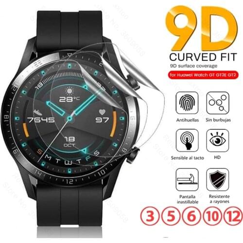 3-12PCS 9D Curved Hydrogel Film For Huawei Watch GT2 Pro 42MM GT 46MM GT2E Protective Film Hauwei GT 2 2E Smartwatch Not Glass