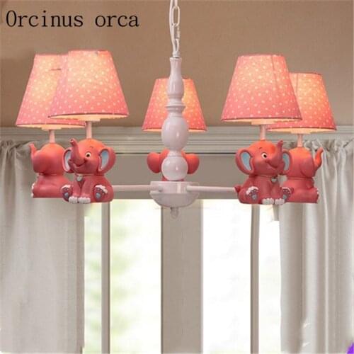 Nordic modern simple cartoon pendant lamp childrens room boy and girl bedroom American countryside lovely animal pendant lamp