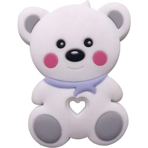 1Pc Baby Teether Animal Koala Dinosaur Chichen Food Grade Silicone Baby Teething Necklace Toys DIY Childens Gifts