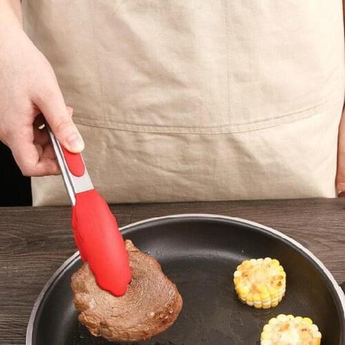 Silicone BBQ Grilling Tong Salad Bread Serving Tong Non-Stick Kitchen Barbecue Grilling Cooking Tong with Joint Lock