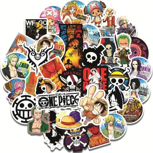 10/30/50PCS One Piece Anime Stickers DIY Phone Snowboard Laptop Luggage Fridge Graffiti Cartoon Sticker Decal for Kid Toys Gift