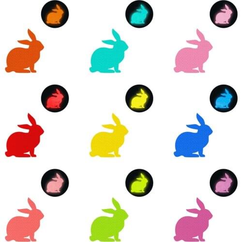 Cartoon Lovely Rabbit Reflective Sticker for Car Styling Auto Bumper Decor Night Driving Riding Safety Warning Strip Sign Decals