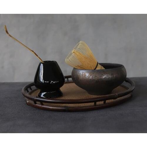 LUWU traditional matcha sets natural bamboo matcha whisk ceremic matcha bowl whisk holder japanese tea sets