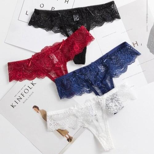Lace Women Panties Sexy Briefs Girls G String Seamless T Back Underwear Lady Thong High Quality Hollow Out Underpants Size M-XL