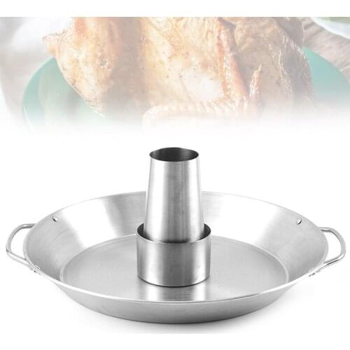 BBQ Chicken Roaster Upright Roaster Rack Chicken Holder Grill Rack Stainless Steel Vegetable Barbecue Pan Home BBQ Accessories