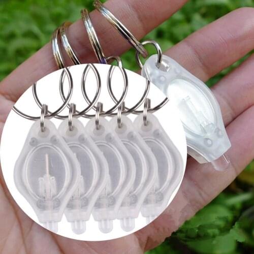 Bright Mini White Keychain LED Light Lamp Key Flashlight Flash Torch Ring Portable Violet Lamp Counterfeit Detector Lamp