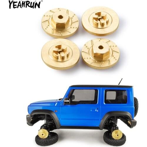 YEAHRUN 4Pcs Brass Counterweight Combiner Wheel Hubs Adapters Balance Weight For 1/18 Kyosho Jimny RC Crawler Car