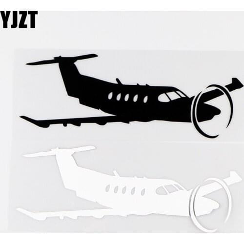 YJZT 16X5.8CM Pilot Single Prop Aircraft Interesting Vinyl Decal Art Decor Car Stickers Black / Silver 10A-0018