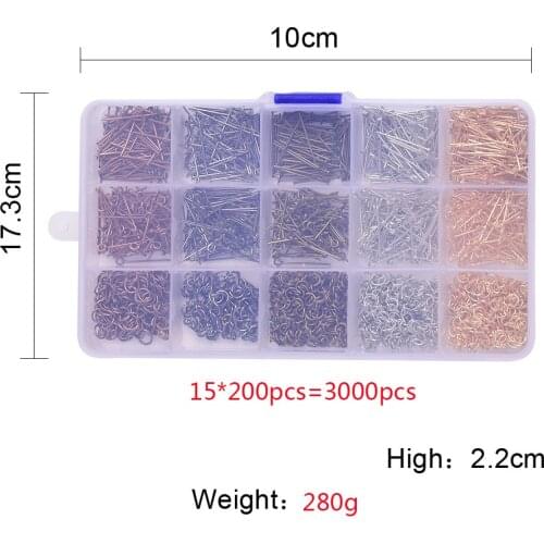 Jewelry Components Earring Hooks Manualidades Mixed Styles DIY Beads Cup Earring Jump Ring Hook Pin Box Set Jewellery Making