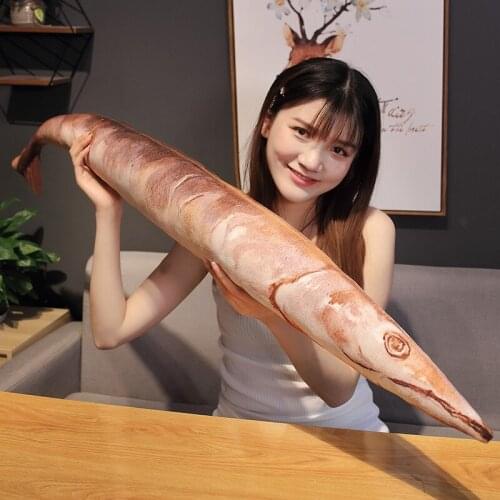 1pc 150CM Funny Saury Plush Toys Cute Stuffed Soft Simulation Fish Dolls Real Life Pet Toys Home Decor Kids Birthday Gift