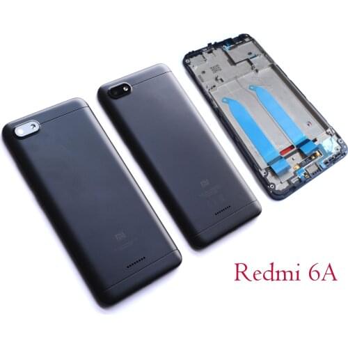 Battery Back Cover for Xiaomi Redmi 6A Rear Door Housing Replacement Repair Spare Parts+ lens front panel for Redmi6A