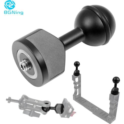 1 inch to 1/4“ 3/8” Screw Adapter for Gopro SLR Camera Light Diving Ball Head Clip Mount Underwater Photo Studio Accessory