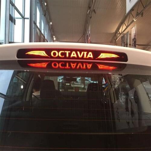 1PC Carbon Fiber Car Stickers High Brake Lights Lamp HIGH MOUNT STOP LAMP For Skoda Octavia OCTAVIA