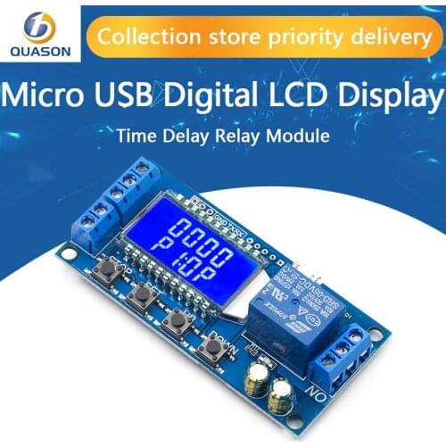 6-30V Micro USB Digital LCD Display Time Delay Relay Module Control Timer Switch Trigger Cycle Module XY-LJ02