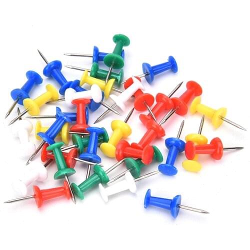 80Pcs Plastic Quality Cork Safety Colored Push Board Pins Thumbtack Office School Accessories Supplies