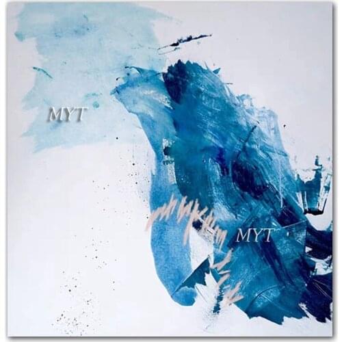 Abstract Acrylic Paintings Canvas Artwork Hotel Wall Decor Simple Blue Color Art Unframed Picture Hand-painted Wall Paintings