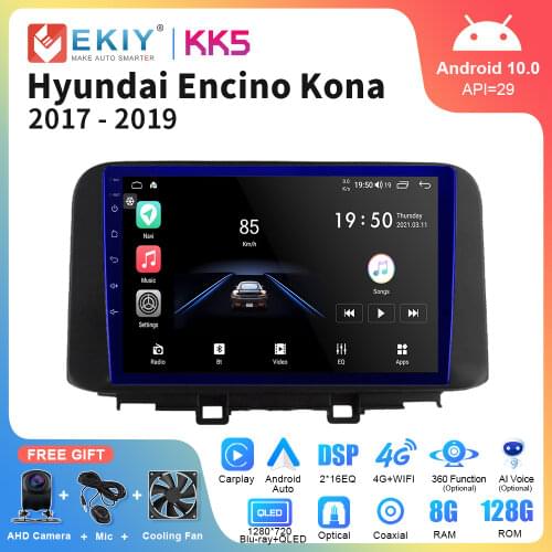 EKIY Android 10.0 Car Radio For Hyundai Encino Kona 2017 2018 2019 8 Core WIFI Navigation GPS Multimedia Audio Player Autoradio