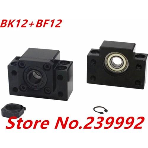 Free shipping BK12 BF12 Set : one pc of BK12 and one pc BF12 for SFU1605 Ball Screw End Support CNC parts
