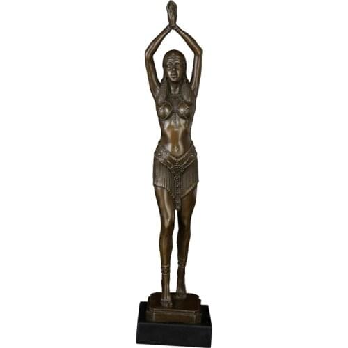 Bronze Sexy Female Dance Statue Ancient Egypt Dancing Girl Sculpture Figurine Art Home Decoration