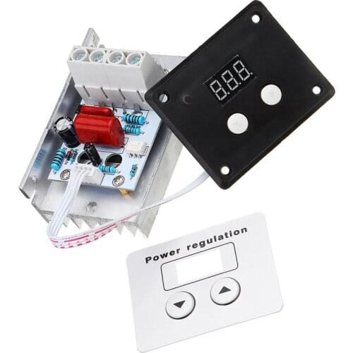 AC 220V 10000W 80A SCR Digital Control Electronic Voltage Regulator Speed Control Dimmer Thermostat Digital Meters Power Supply