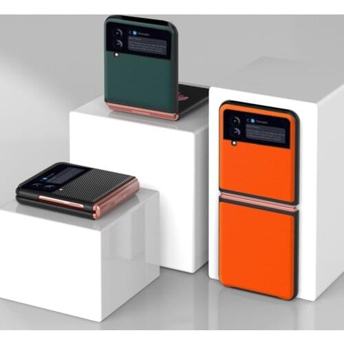 For Samsung galaxy Z Flip 3 Case Genuine Leather Full Protective Cover For Galaxy Z Flip3 5G Cover Shockproof Flip Coques