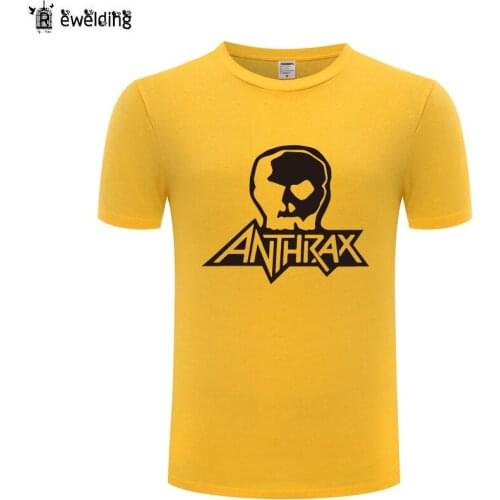 Music Rock ANTHRAX Printed Men T Shirt Hip Hop Casual Heavy Metal T Shirts Men Cotton Short Sleeve Tops Tees Camiseta Hombre