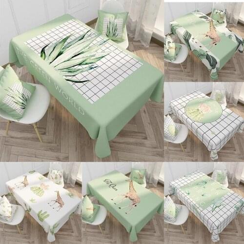 Cotton Linen kitchen dinning table cloth Waterproof Table cover Durable Dustproof Rectangle Household Tablecloth