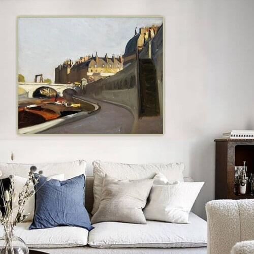 Le Quai des Grands Augustins,1909, by Edward Hopper Canvas Oil Painting Aesthetic Picture Wall Backdrop Decor Home Decoration