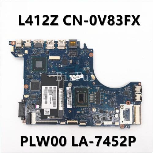 For DELL XPS 14z L412z PLW00 LA-7452P Laptop Motherboard With I5-2430M CPU CN-0V83FX 0V83FX V83FX 100% Working well