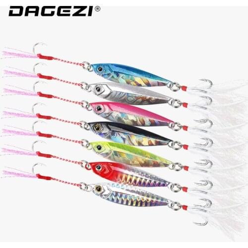 DAGEZI Metal Jig Hard Bait 16g Saltwater Jigging Fishing Bait Laser Body Sinking Bait For Carp Fishing Hard fishing Lure